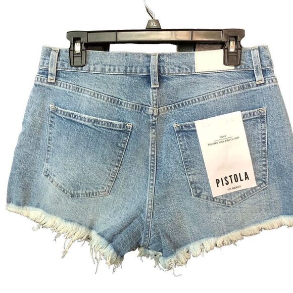 Pistola Shorts Womens 29 Denim High Rise Relaxed Fit Cut Off Bowery Frayed Hem - Picture 2 of 10